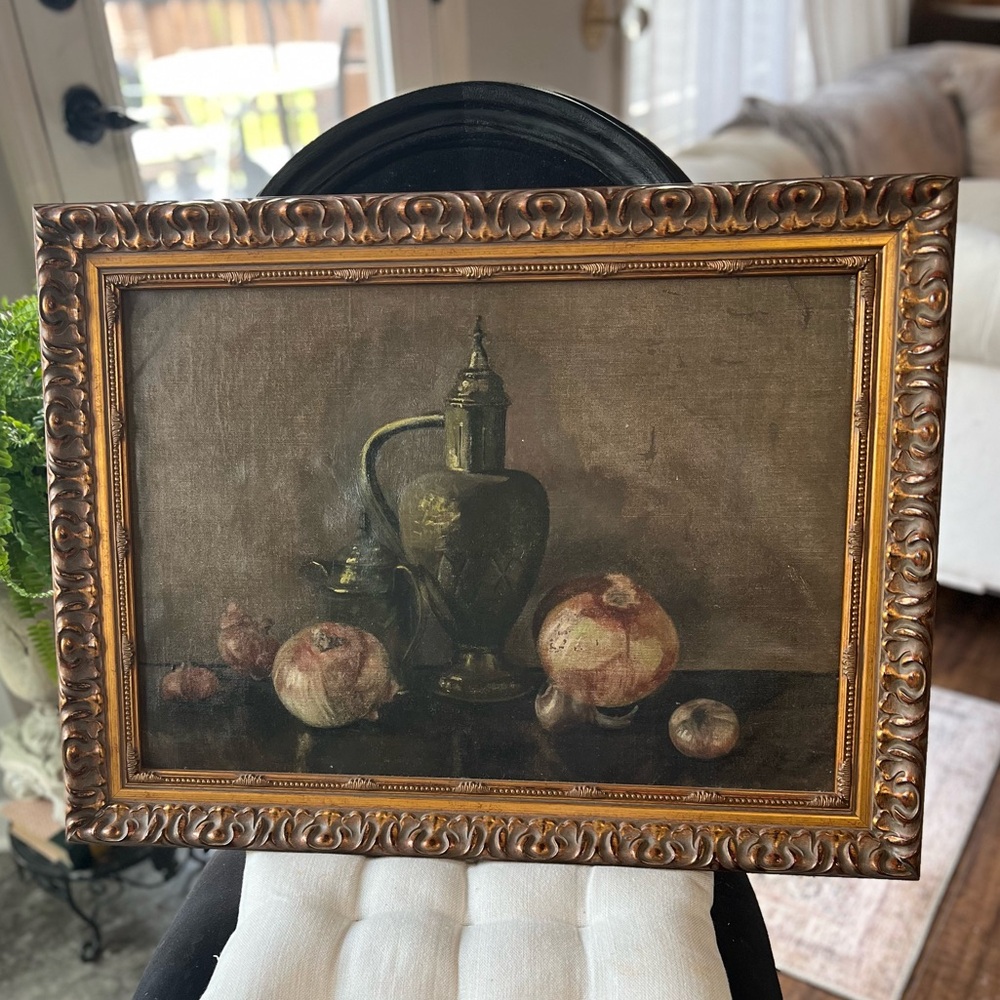 Vintage French-Style Kitchen Oil Painting!